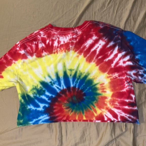 Tie Dye Cotton Cropped Shirt Size S - Picture 2 of 4
